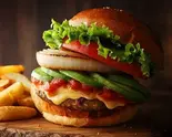 【人気No.1】アボカドクアトロチーズバーガー Avocado ＆ Quattro Cheese Burger（とろけるハンバーグ 福よし 相模大野店）