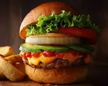 アボカドチェダーチーズバーガー Avocado ＆ Cheddar Cheese Burger（とろけるハンバーグ 福よし 相模大野店）