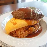 淡路牛100%ハンバーグオムライス（カフェ＆食堂うさぎと葉っぱ）