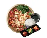 チーズタッカルビ定食(おかず3品、ライス、スープ付き)（韓パイ）