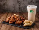 にんにく醤油チキン定番セット(にんにく醤油チキン6P+揚げ餃子3P+ジャスミンミルクティー) 마늘간장치킨 - Garlic Soy Chicken Set（ビーストキッチン）