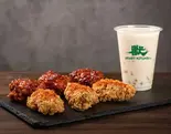 ダブルスパイシーチキンセット(辛口ヤンニョム3P+ピリ辛チキン3P+ジャスミンミルクティー)（ビーストキッチン）