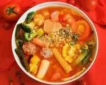 トマトスープ 牛肉 マーラータンセット(辛さ0) Spicy Hot Pot with Beef 番茄牛肉麻辣烫（好美味麻辣湯 四谷店）