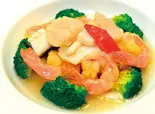 大海老とイカ帆立のオイスターソース炒め（中華料理パンダ）