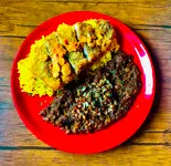 三元豚ロースカツ納豆ガーリックカレー キーマ（カレー屋テラコッタ）
