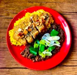三元豚ロースカツネギガーリックカレー キーマ（カレー屋テラコッタ）