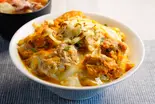 チーズの親子丼とハーフ豚汁 Oyako-don with cheese and pork miso soup（【出汁の親子丼】鶏ヶ屋(TORIGAYA)～川崎店～）