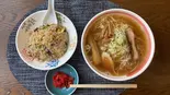 町中華の素朴な味！セットで登場！！【ラーメン＆半チャーハン＆福神漬付】（中華料理 天津）