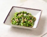 緑の野菜とベーコンの粒マスタード和え(1000円パスタ 東粉浜ワンコイン酒場)