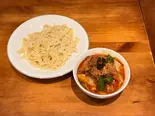 牛肉盖浇刀削面/牛肉まぜ刀削面(天山見・西北本場料理店・刀削麺(HalalaFood))
