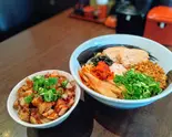 激辛油そば大盛り+炙りチャーシュー丼セット（麺匠 一号艇）