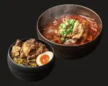 極太麻婆春雨(赤)と台湾牛すじ丼セット（極太春雨 白金店）