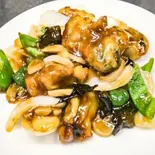 カキの四川風甘酢辛味炒め（点心楼 台北）