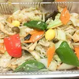 豚黒胡椒炒め単品(鶏白湯ラーメン らくらく亭)