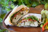 バジルとチーズのしっとり鶏胸肉のホットサンド Moist chicken breast hot sandwich with basil and cheese（ホットサンドとサンドイッチのお店 サンドウィッチマン 神楽坂）
