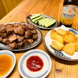ハラミとタンモトの炙り（串屋横丁茅場町店）