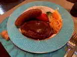 【menu限定】フランク添えハンバーグ弁当ミニサラダセット（パスタハウス プリモ）