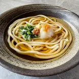 梅おろしかけ讃岐うどん(温)/Sanuki udon noodles with warm ume paste and grated ume（讃岐うどん 山田家 東京錦糸町店 SANUKIUDON YAMADAYA TŌKYŌKINSITYŌTEN）