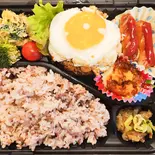 ハンバーグ弁当プリンつき（おばんざいや早乙女 銀座本店）