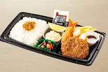 ハンバーグと大海老フライ弁当（和食さと 上更通店）