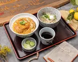 豚ロース肉の～カツ丼(小盛)セット（銀座創業40年老舗そば屋「多吉」）