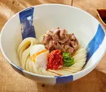ぶっかけ+牛肉+激辛醤+温泉卵（Crispy and chewy by udon shin）