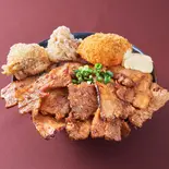 甘辛みそ豚丼【ダブル】400 (唐揚2+コロッケ1)（ガチでうまい「ガチ丼屋」 大橋店）