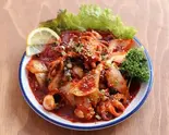 イイダコ炒め(新大久保韓国横丁 マポ豚足)