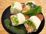 カプレーゼ風 生春巻きサラダ 〜特製バジルソース〜（至福のキンパ）