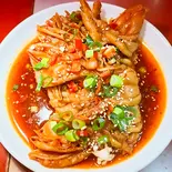 骨なし鴨足の特製冷菜(捞汁无骨鸭掌)（向陽手打ちラーメン）