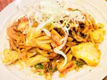 特製みそだれ!みそキムチ焼うどん。(餃子工房ちびすけ 十三店)