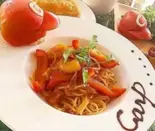 真っ赤なカープパスタ（cafe BAELU）