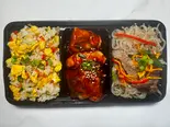 韓国贅沢定食3種セット 玉子野菜チャーハン+韓国式サバ煮+牛肉チャプチェ（Welcome Ikemen）
