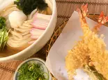 冷しえび天うどん（京うどんの店 夢吟坊 三宿本店）