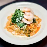 エビとほうれん草のトマトクリームパスタ（トマトパスタ専門店 ギオット）