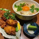 親子丼・唐揚げセット（地鳥や 純鶏）