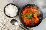 豚キムチ炸裂|W辛うまユッケジャンクッパ（世田谷区焼肉いちわ|麺とご飯で楽しむ「ユッケジャン」杉並店）