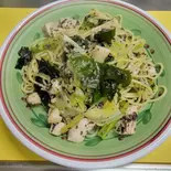 小柱と鮮魚のタップナードソースパゲッティ（タベルナパパ）