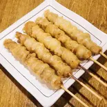 博多とりかわ(塩) 5本セット Hakata Chicken Skin (Salt) 5 Skewer Set（博多とりかわ大臣 駅南串房）