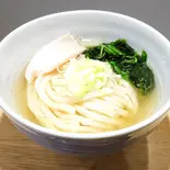 塩だしうどん(薬味ねぎ、国産しっとり鶏胸肉1枚、ほうれん草)(究極の塩だしうどん 京都はんなり)