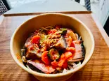 【ホット•ラタトゥイユソース】ドイツ肉厚ベーコン蕎麦パスタ（スナフキッチン）