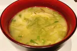 ふわっと香るあおさのお味噌汁（十五穀米のヘルシーポキ丼の店 Poke Poke 天下茶屋店）