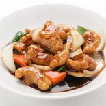 黒酢の酢豚（中華風 海老専家）