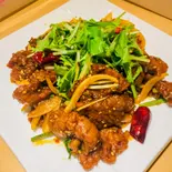 牛肉とクミン野菜炒め(孜然牛肉)（萬来仙閣）