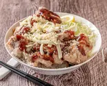 メガ盛りヤンニョムチーズからあげ丼（【めちゃくちゃ旨い！】からあげ丼 まんぞく屋 菊水店）