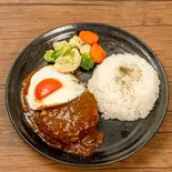 ハンバーグセット(カレーソース)（きまぐれCAFE）