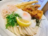 鶏玉天ぶっかけ(万空うどん田舎っ子)