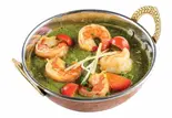 サグプラウンマサラ+ナン・Sag Prawn Masala＆Naan（SpiceHouse）