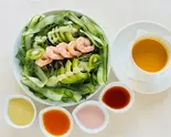 エビとアボカドのビューティーサラダ+季節のポタージュ（【シェフ厳選の地場野菜】野菜レストランさいとう）