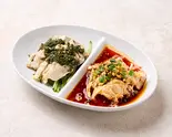 よだれ鶏の食べ比べ(【餃子×四川料理専門店】餃子麻辣酒場 新橋駅前店)